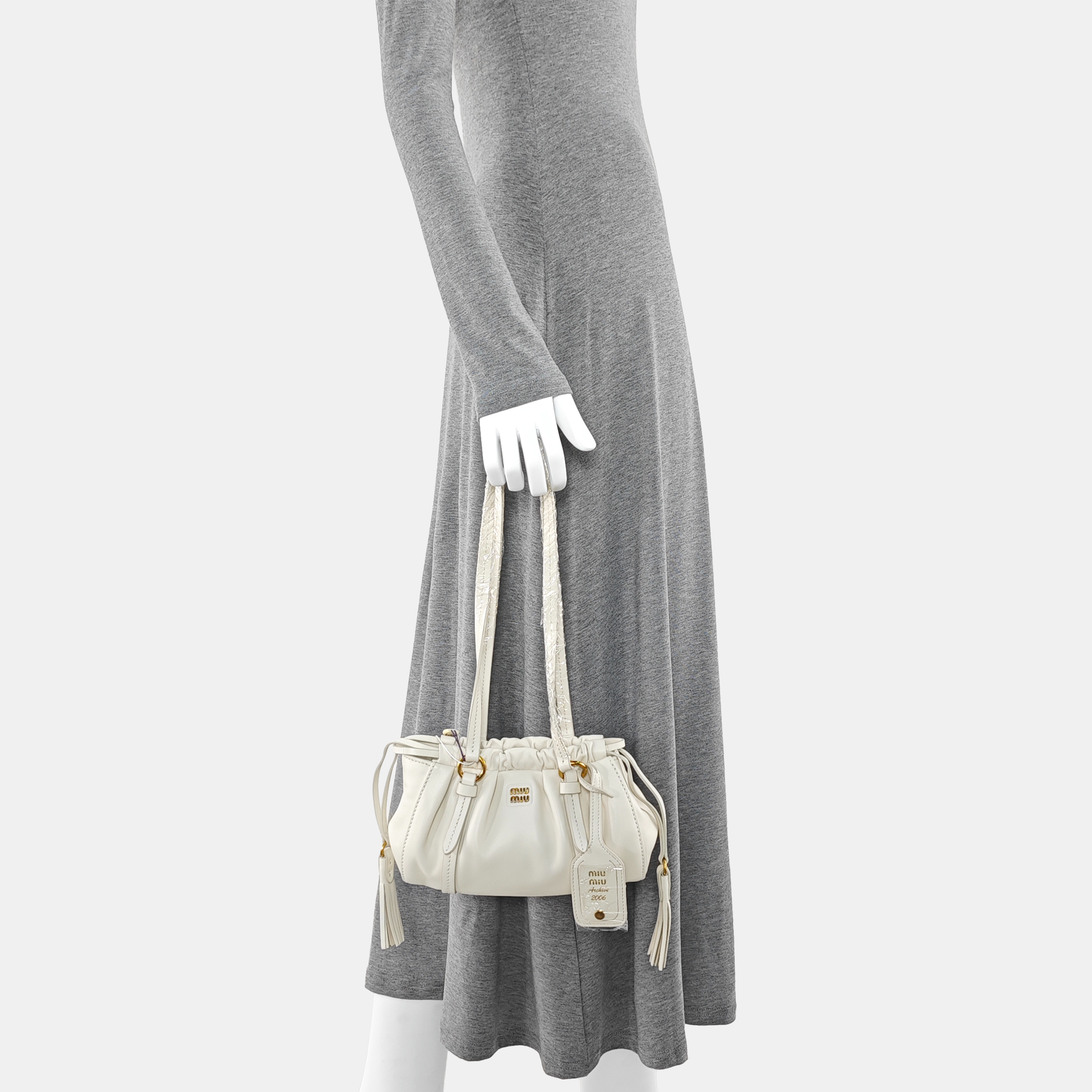 Lambskin Top Handle Bag White