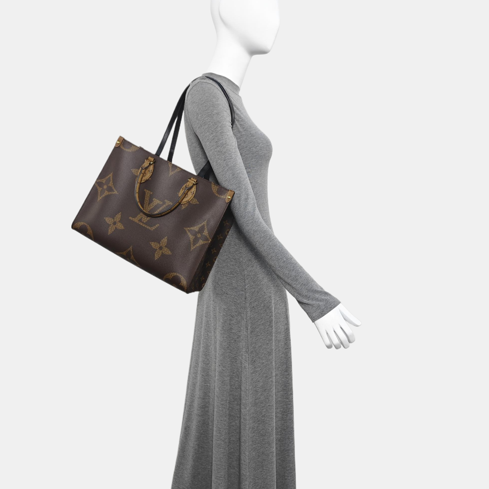 ONTHEGO MM Monogram Coated Canvas Brown