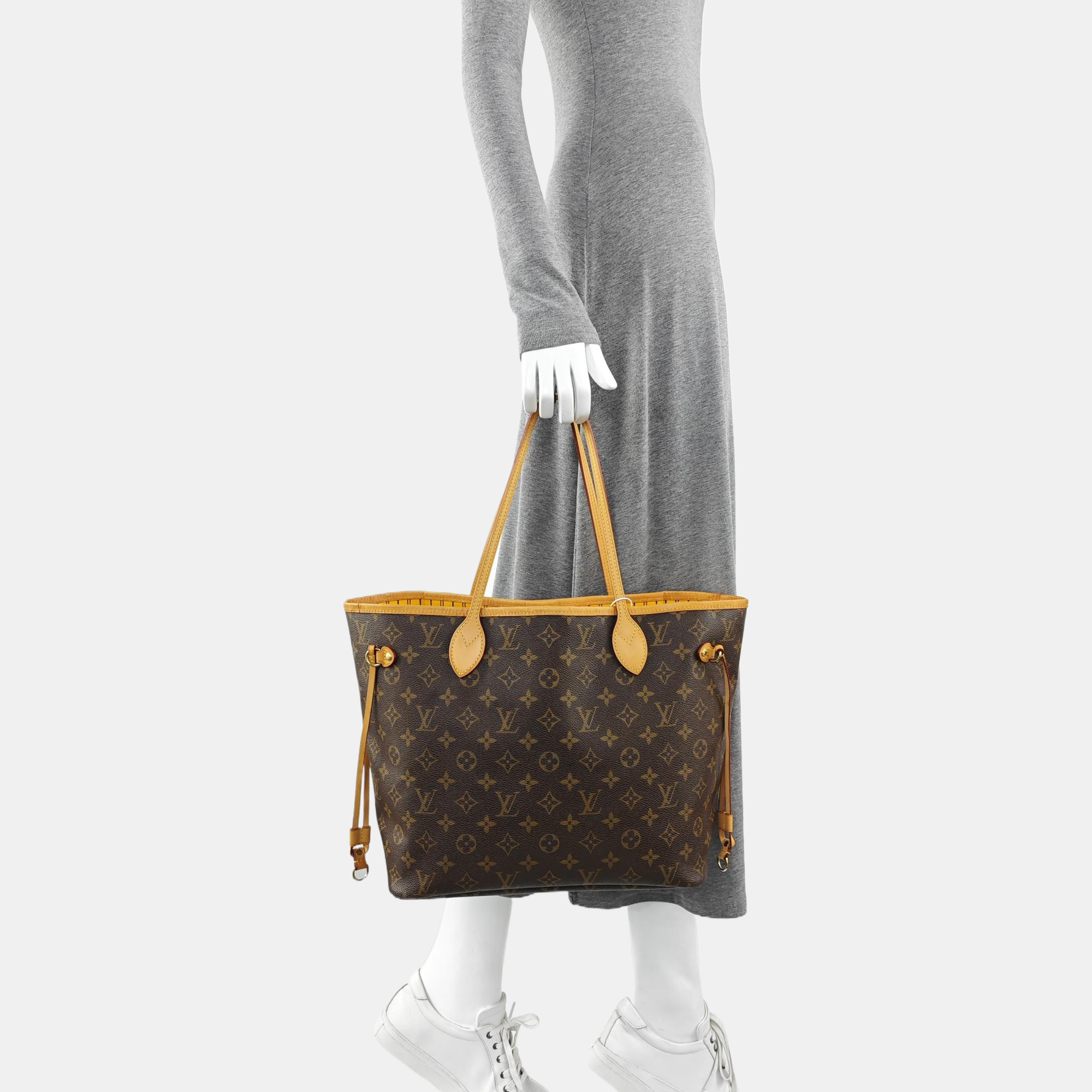 NEVERFULL MM Monogram Coated Canvas Brown