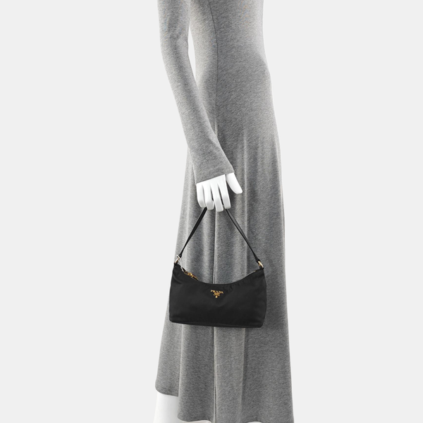 Nylon Top Handle Bag Black
