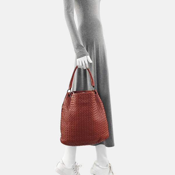 Calfskin Top Handle Bag Red