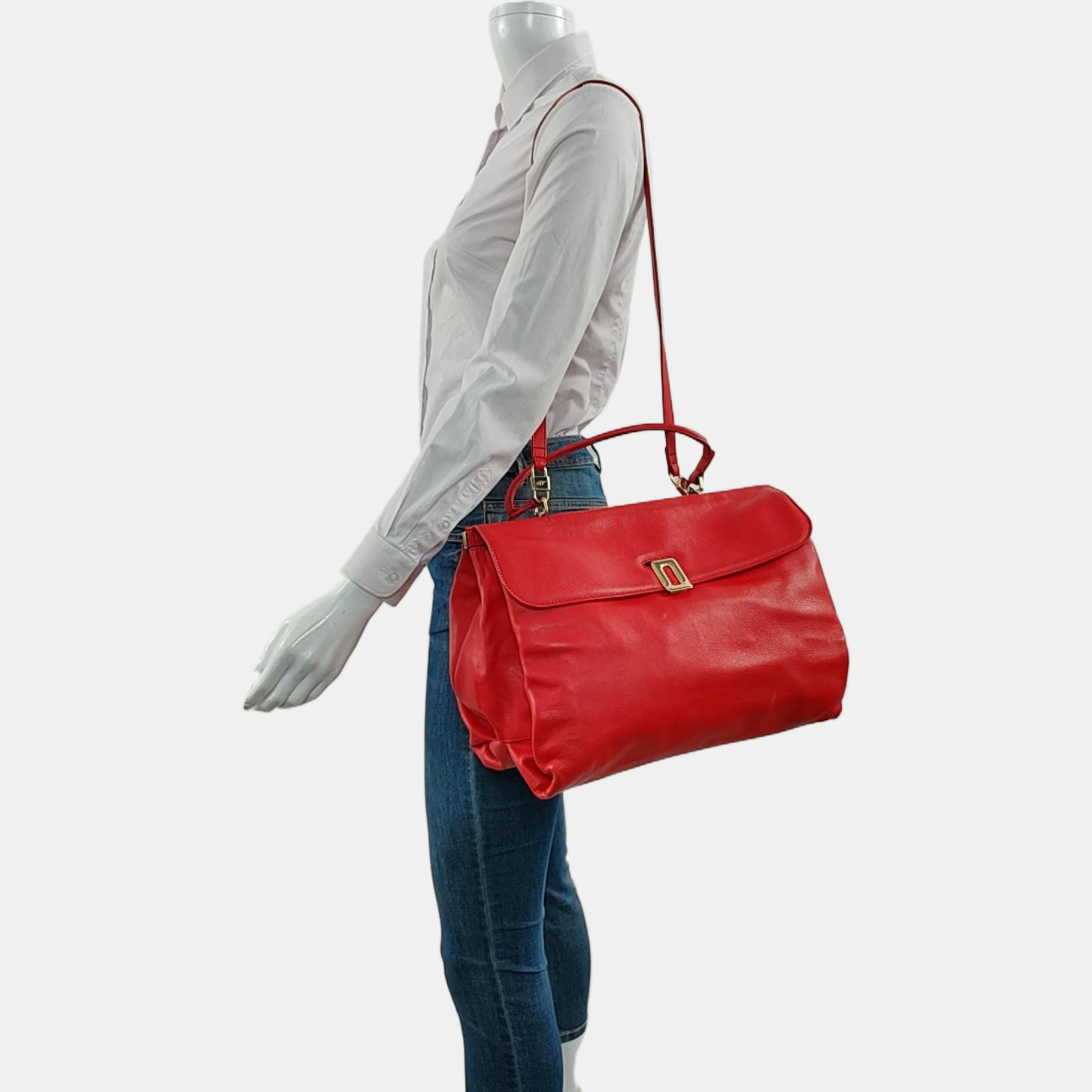 Calfskin Crossbody Bag Red