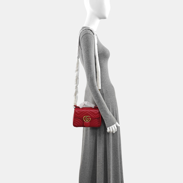 GG Marmont Mini Quilted Calfskin Red