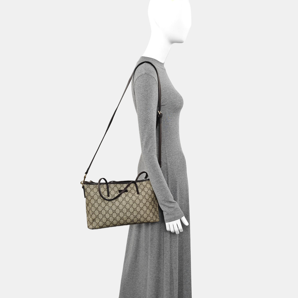 Monogram Coated Canvas Tote Bag Brown