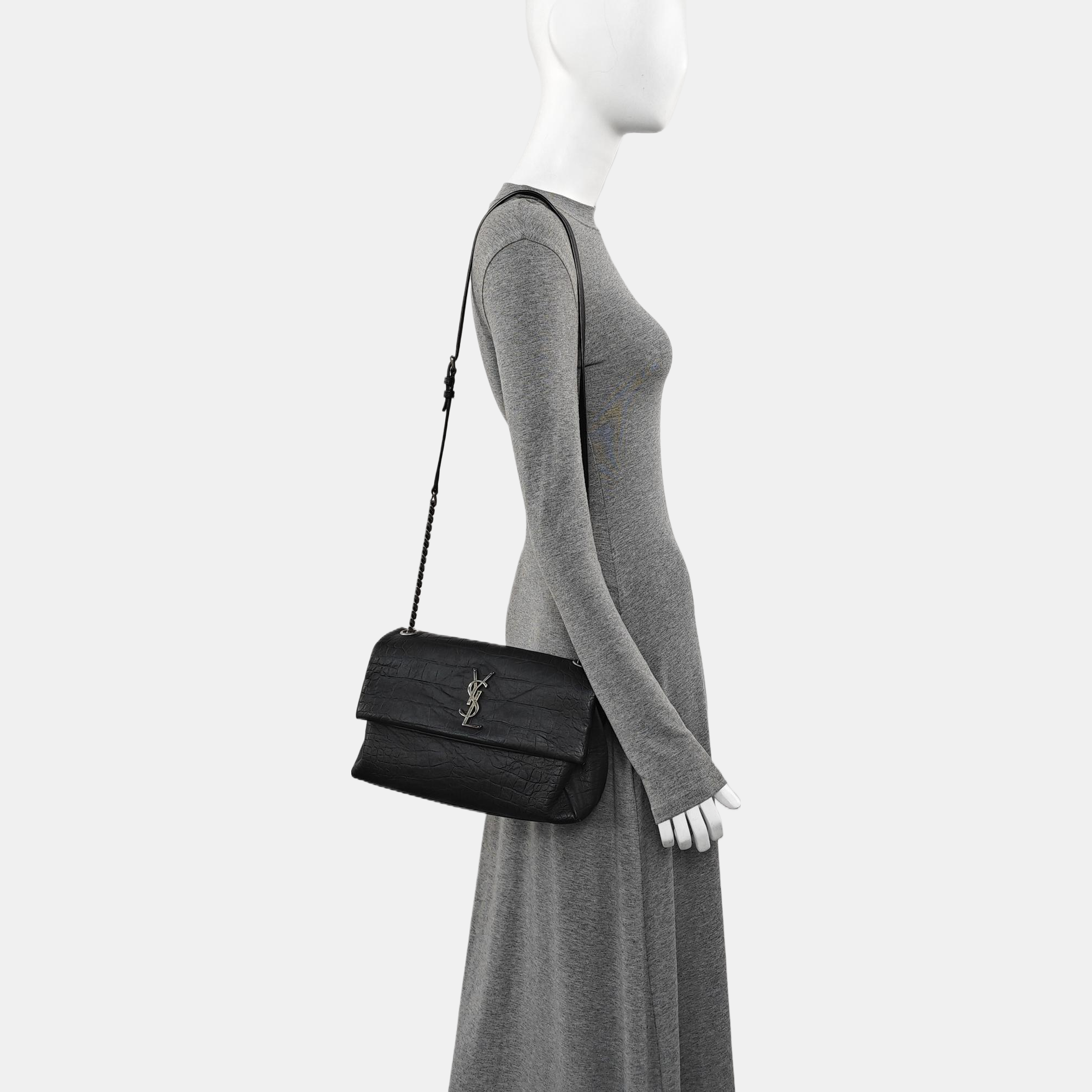 Calfskin Shoulder Bag Black