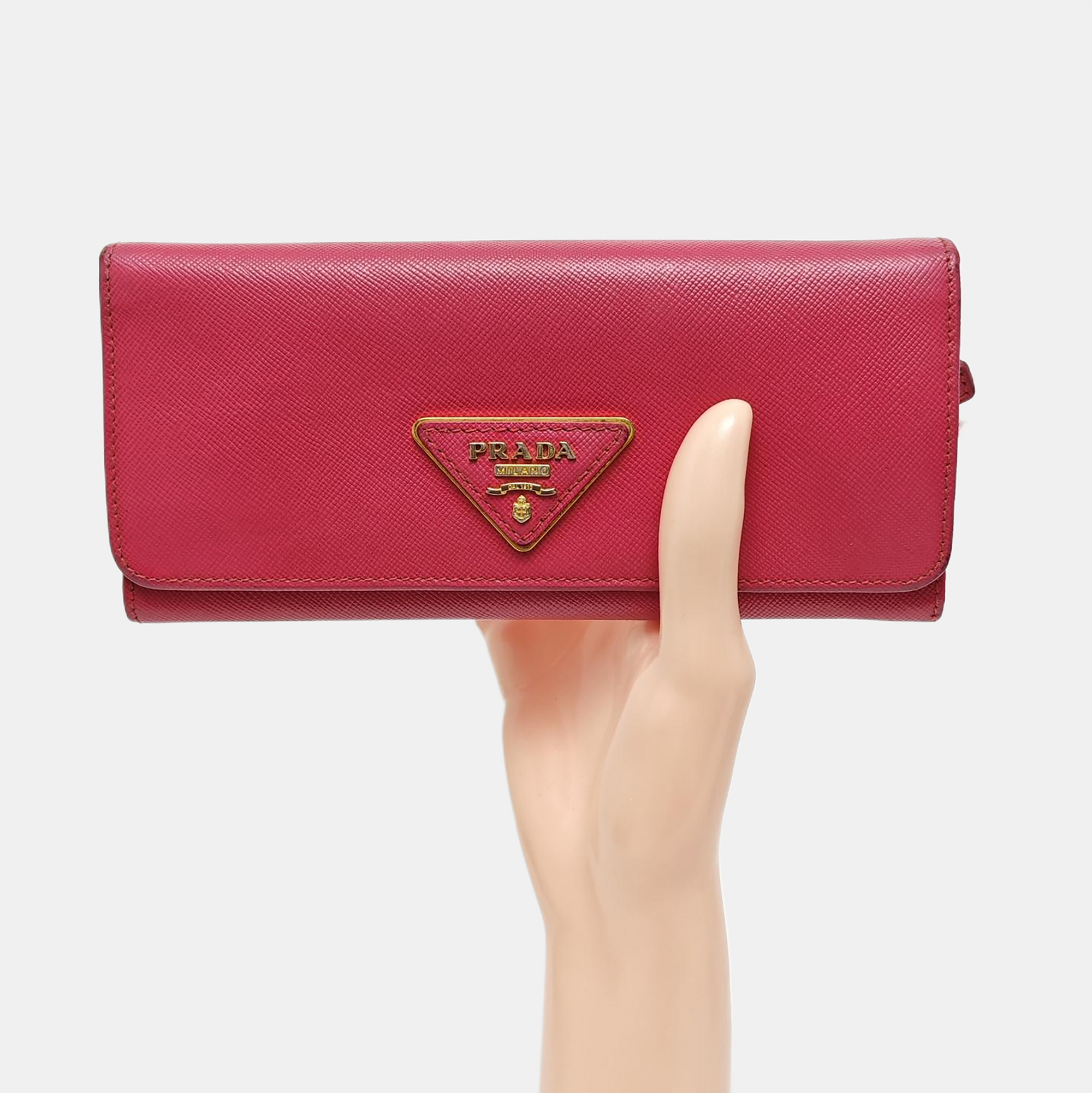 Fold Wallet Saffiano Calfskin Red Wallet
