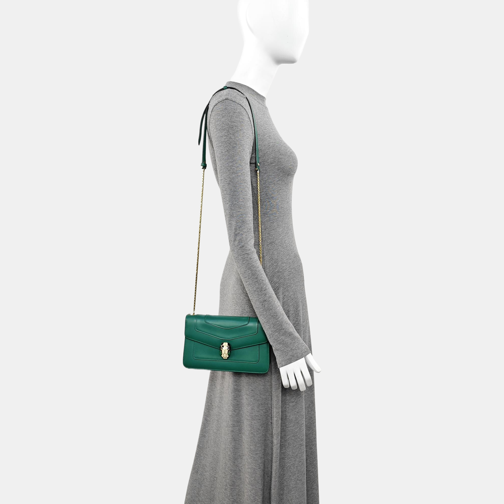 SERPENTI FOREVER Small Calfskin Green