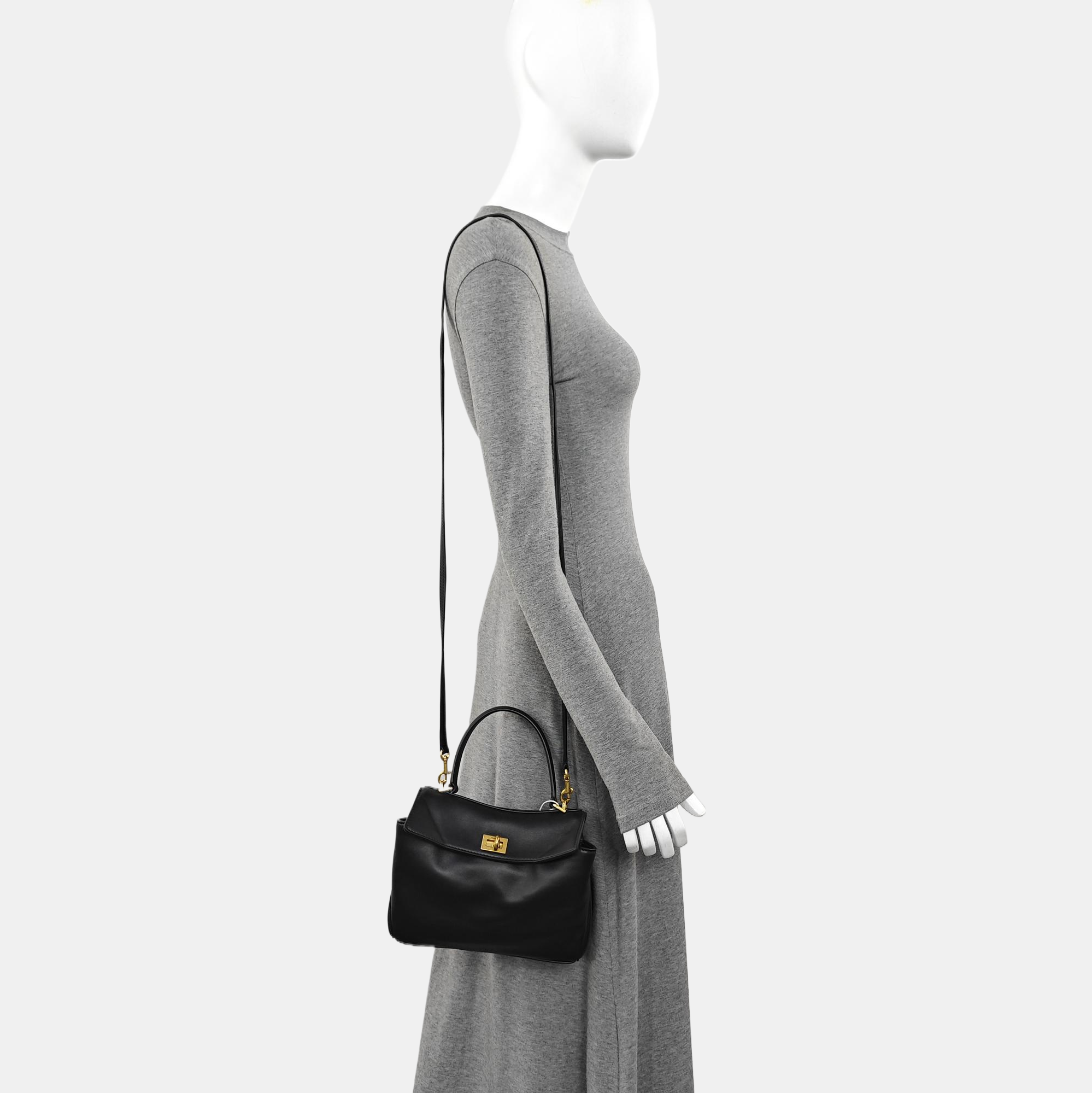 Calfskin Shoulder Bag Mini Black