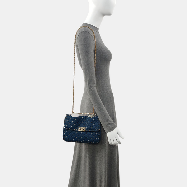 Rockstud Medium Quilted Lambskin Blue