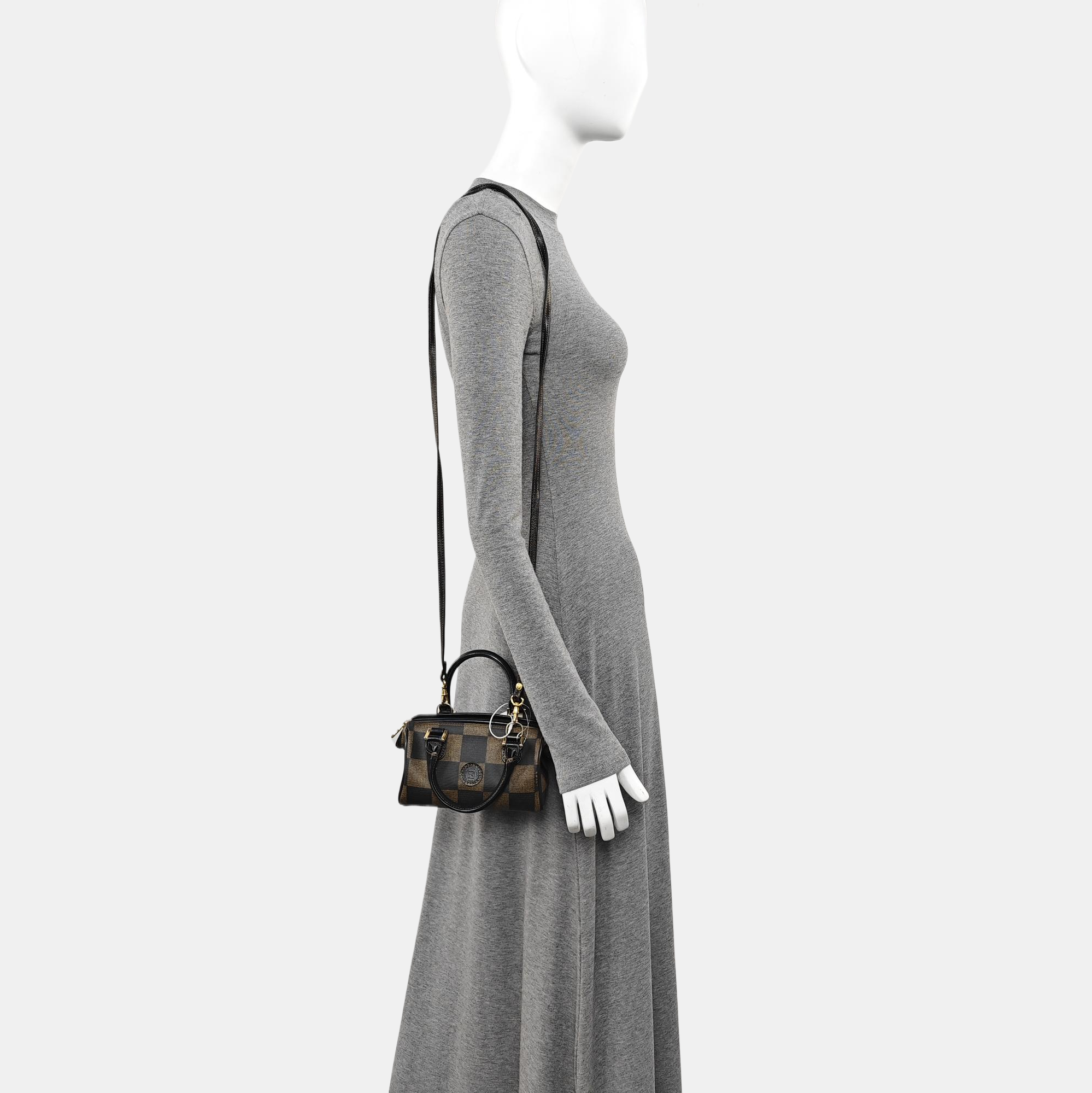 Coated Canvas Shoulder Bag Black