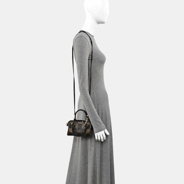 Coated Canvas Shoulder Bag Black