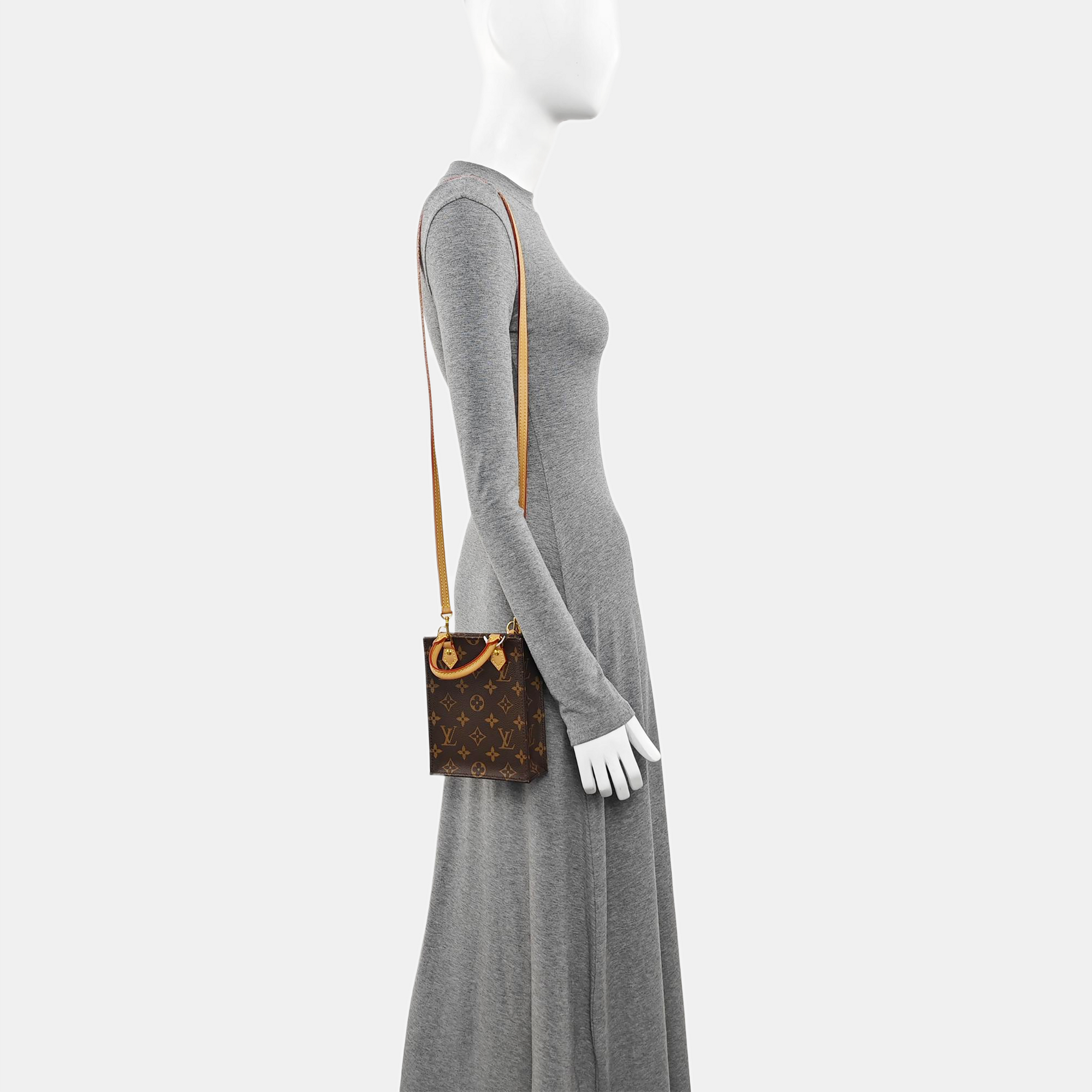 SAC PLAT Mini Monogram Coated Canvas Brown