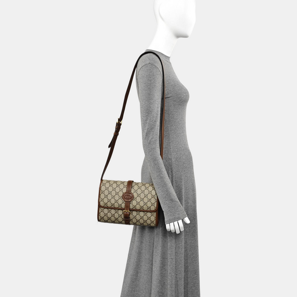 Monogram Coated Canvas Shoulder Bag Beige