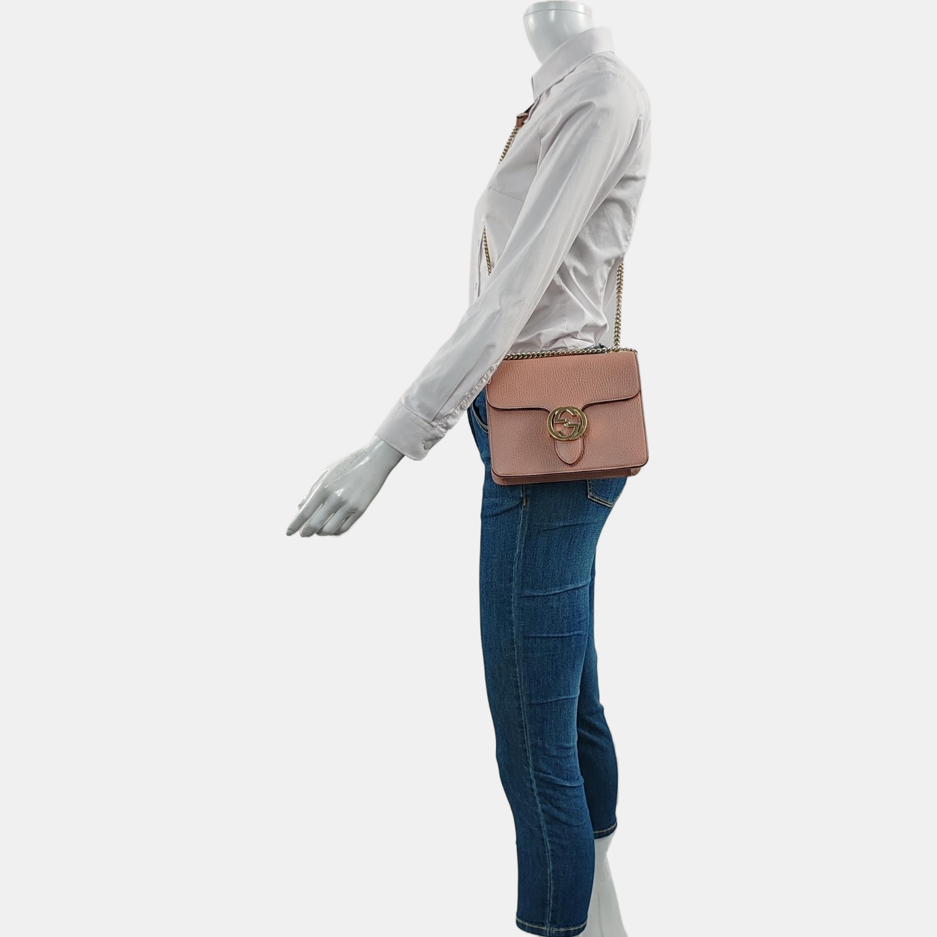 Interlocking G Small Calfskin Pink