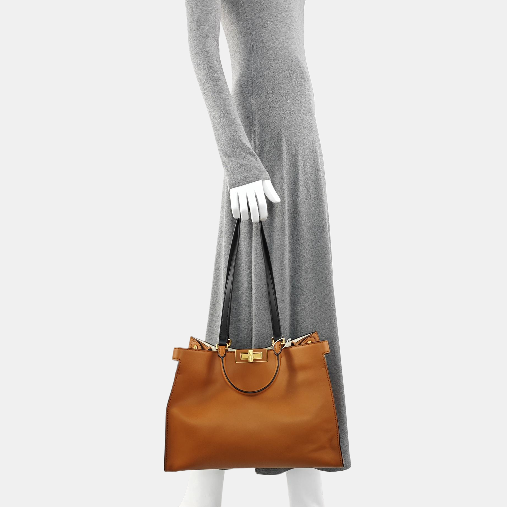Peekaboo Large Calfskin Brown