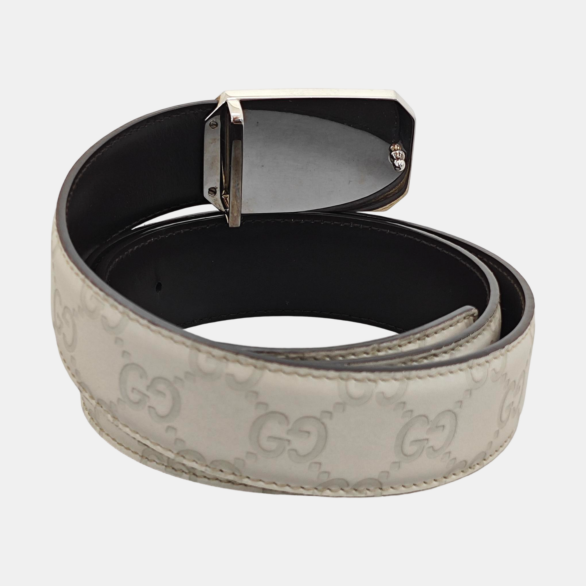 Leather Belt White