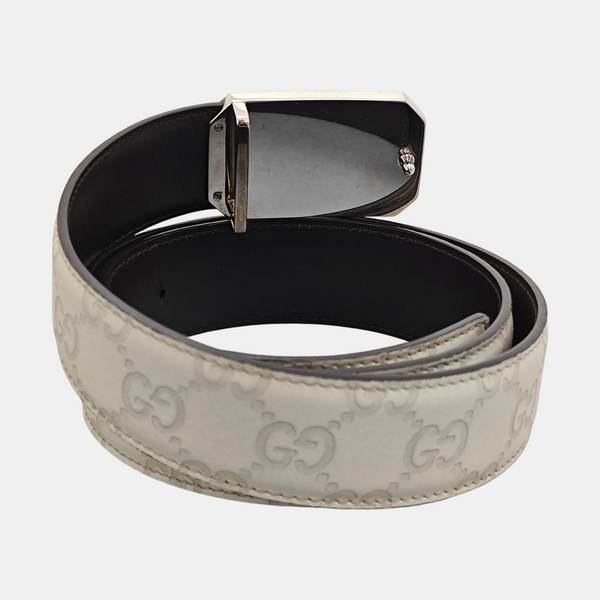 Leather Belt White