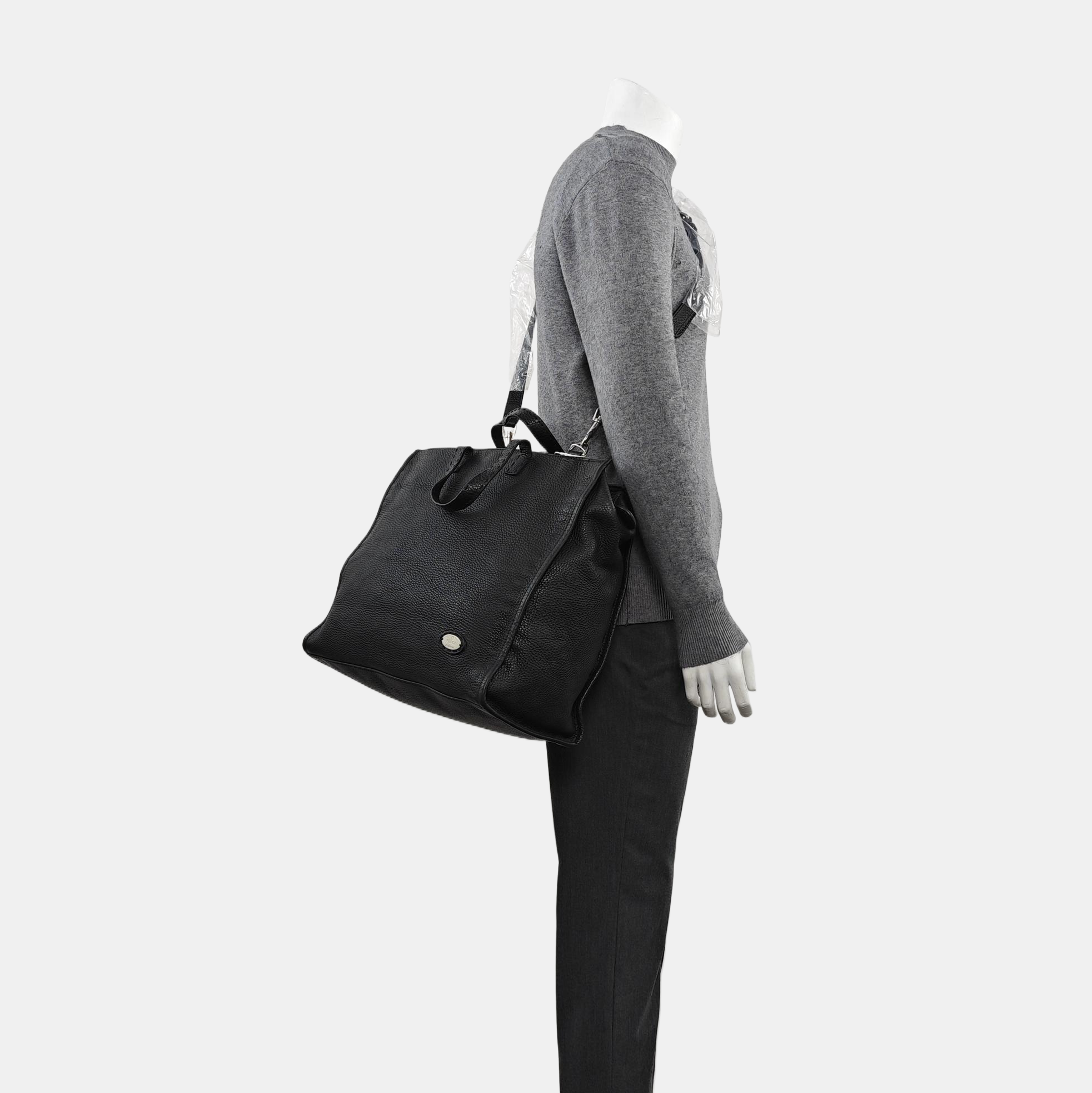 Calfskin Shoulder Bag Black