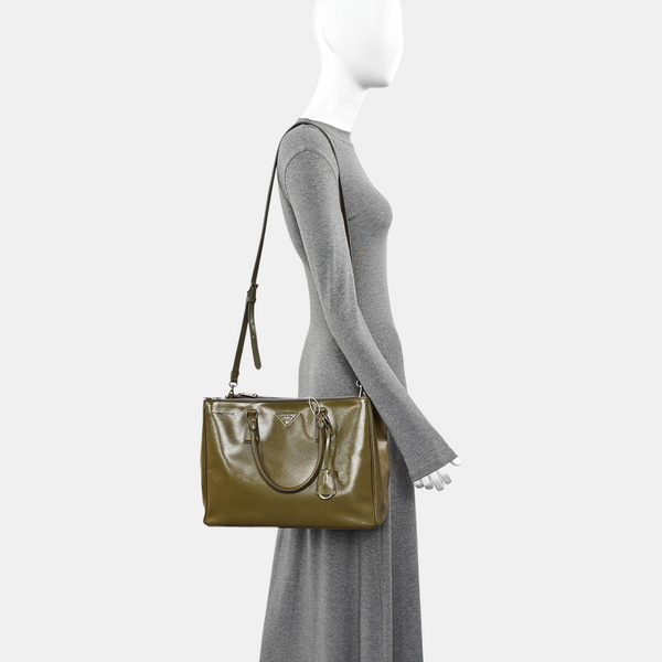 Saffiano Calfskin Tote Bag Large Green