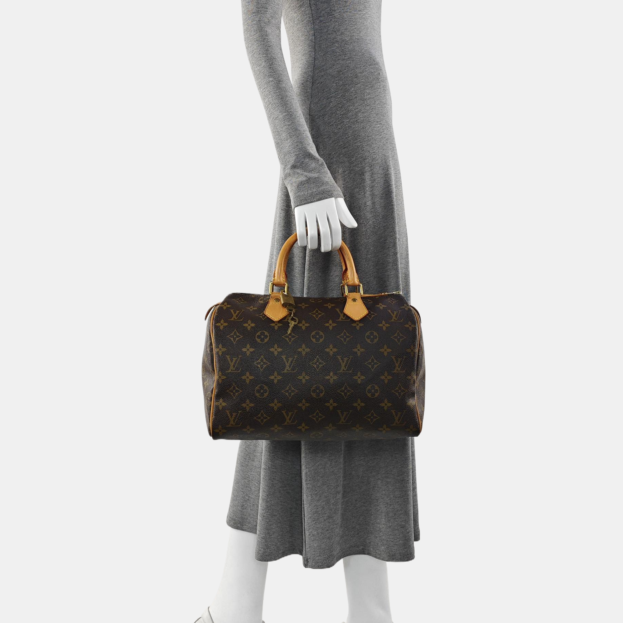 SPEEDY 30 Monogram Coated Canvas Brown