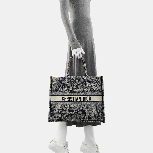 Bolso de mano grande de lona azul