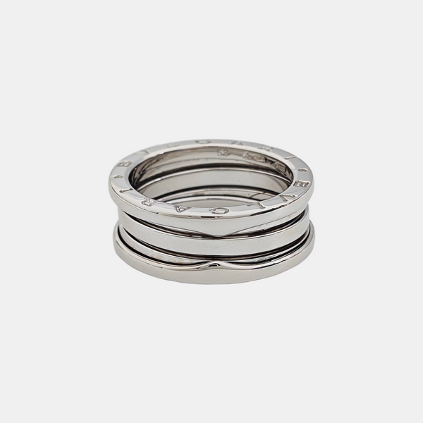 B.ZERO1 18k White Gold Silver Ring EU 58