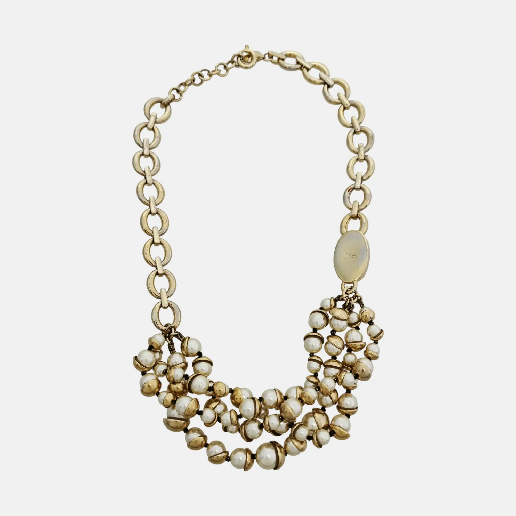 Ultradior Faux Pearl Gold Necklace