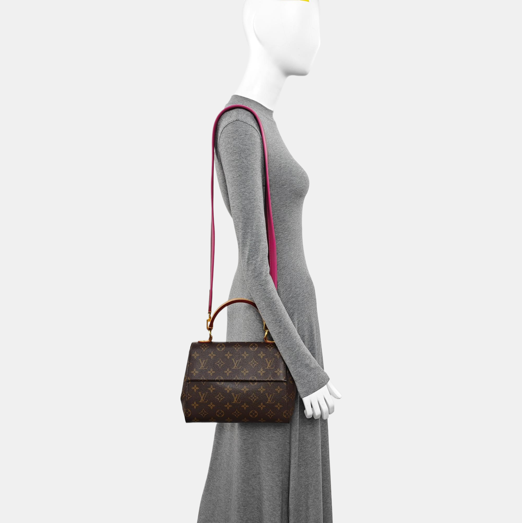 CLUNY PM Monogram Coated Canvas Brown