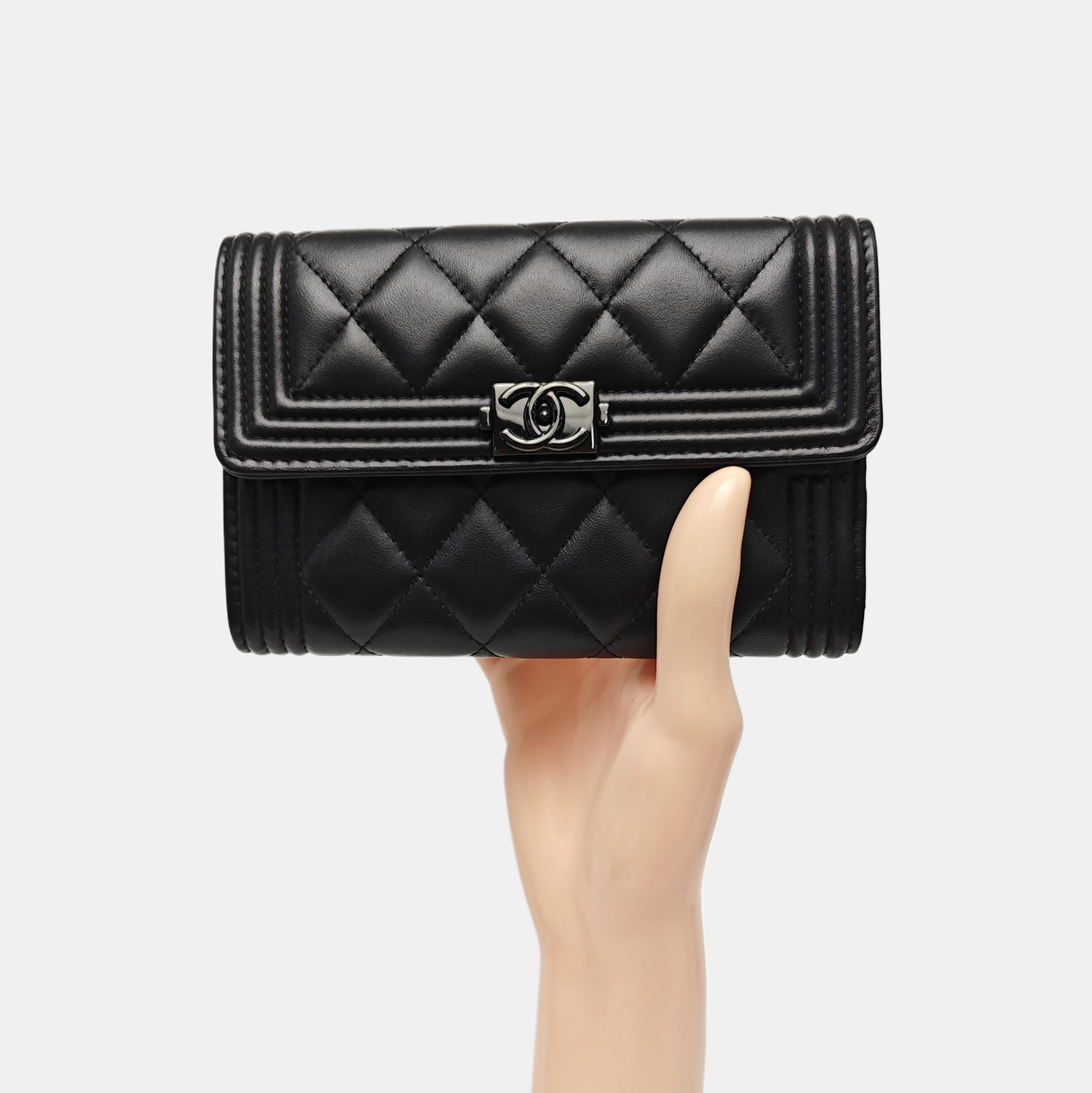 Quilted Lambskin Wallet Black