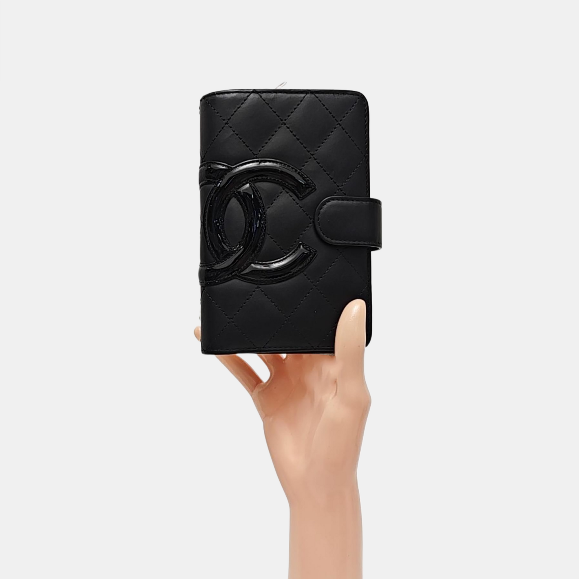 CAMBON Quilted Calfskin Black Wallet