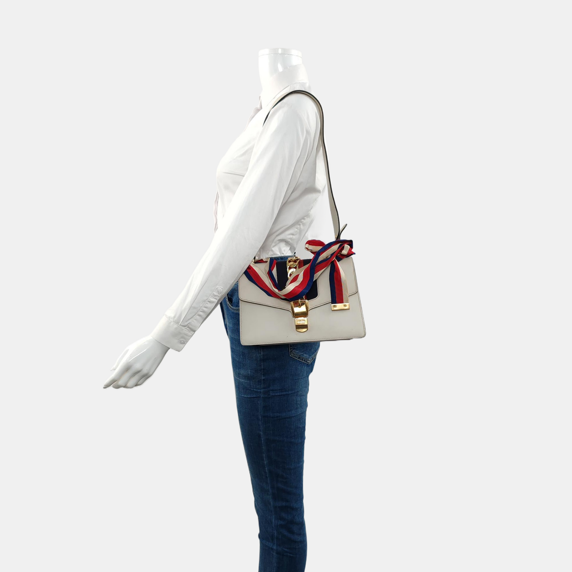 Authenticated pre-owned  Sylvie Small Calfskin White - Shoulder Bag at Looply