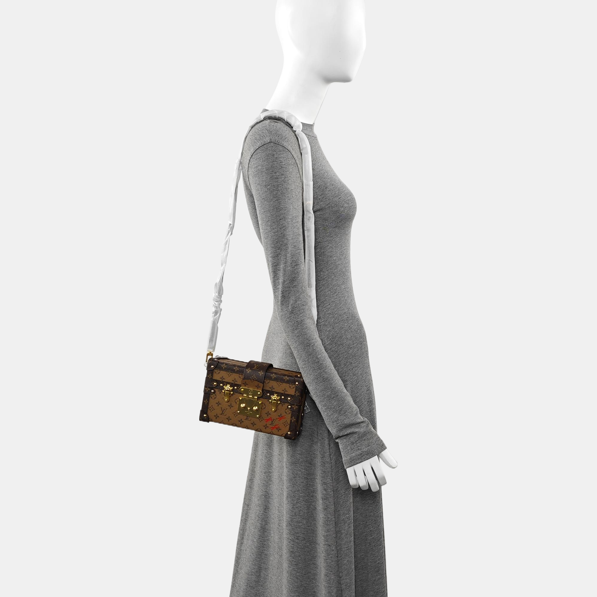 PETITE MALLE Monogram Coated Canvas Brown