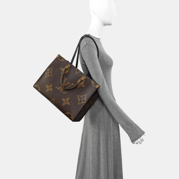 ONTHEGO MM Monogram Coated Canvas Brown
