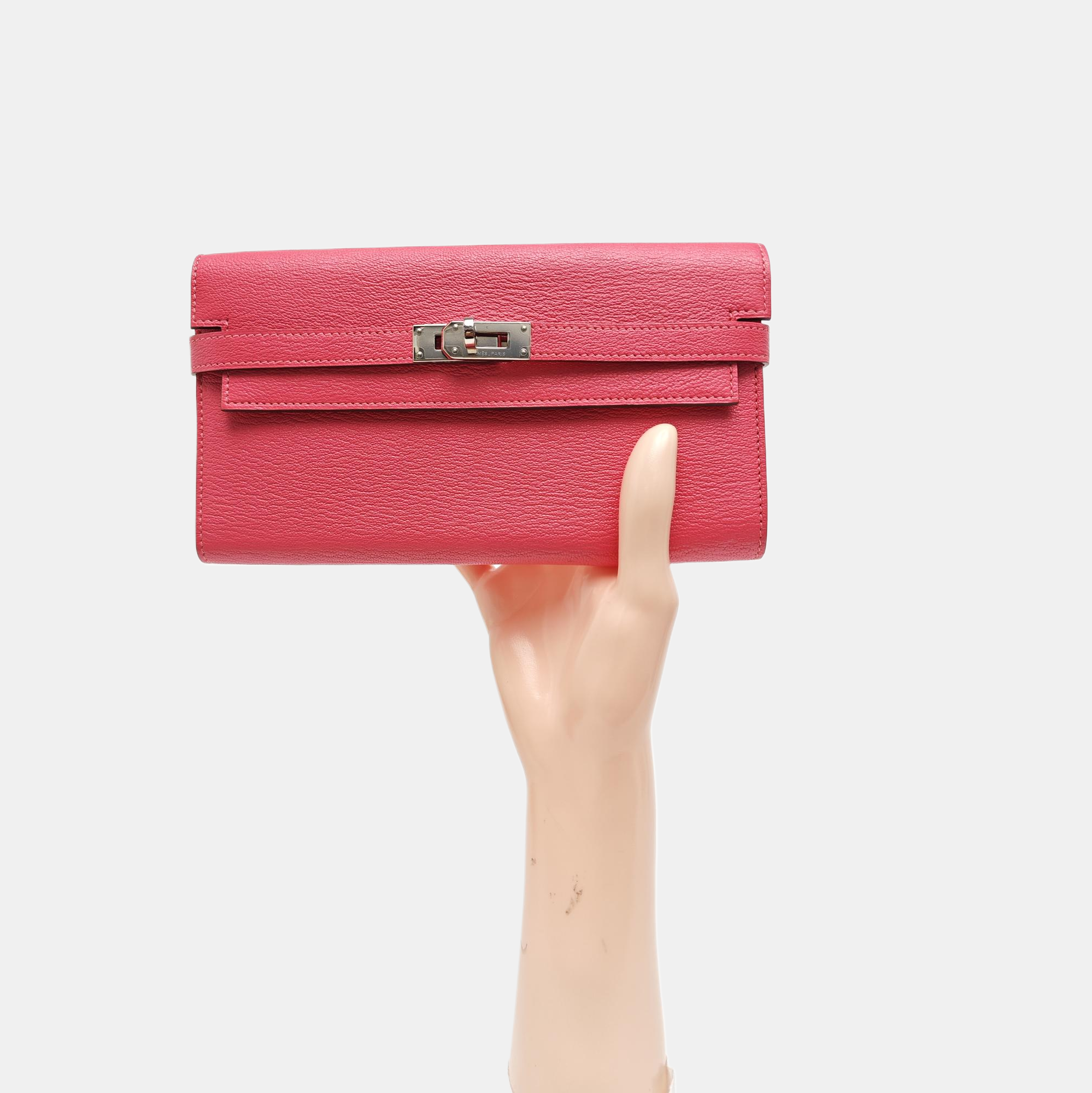 Kelly 20 Chèvre Mysore Pink Wallet