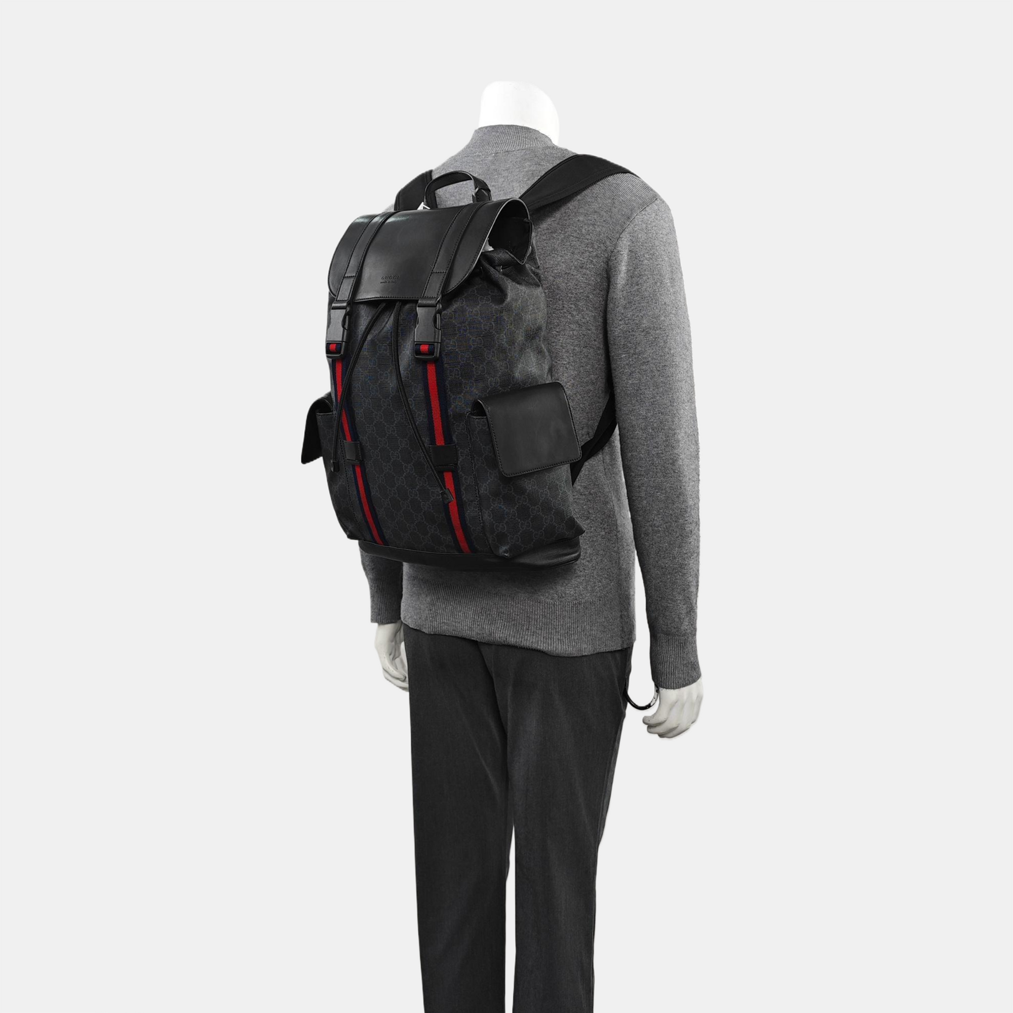GG Supreme Monogram Coated Canvas Black