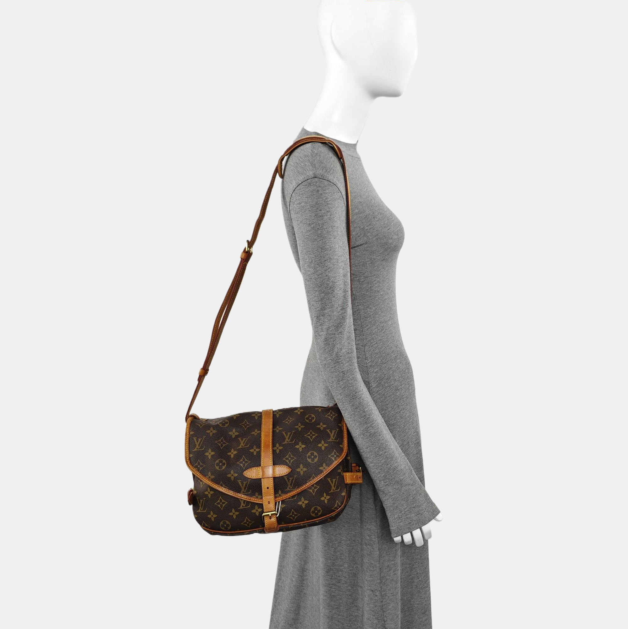 SAUMUR Monogram Coated Canvas Brown