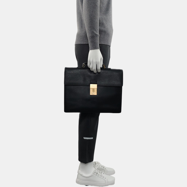 Calfskin Top Handle Bag Black