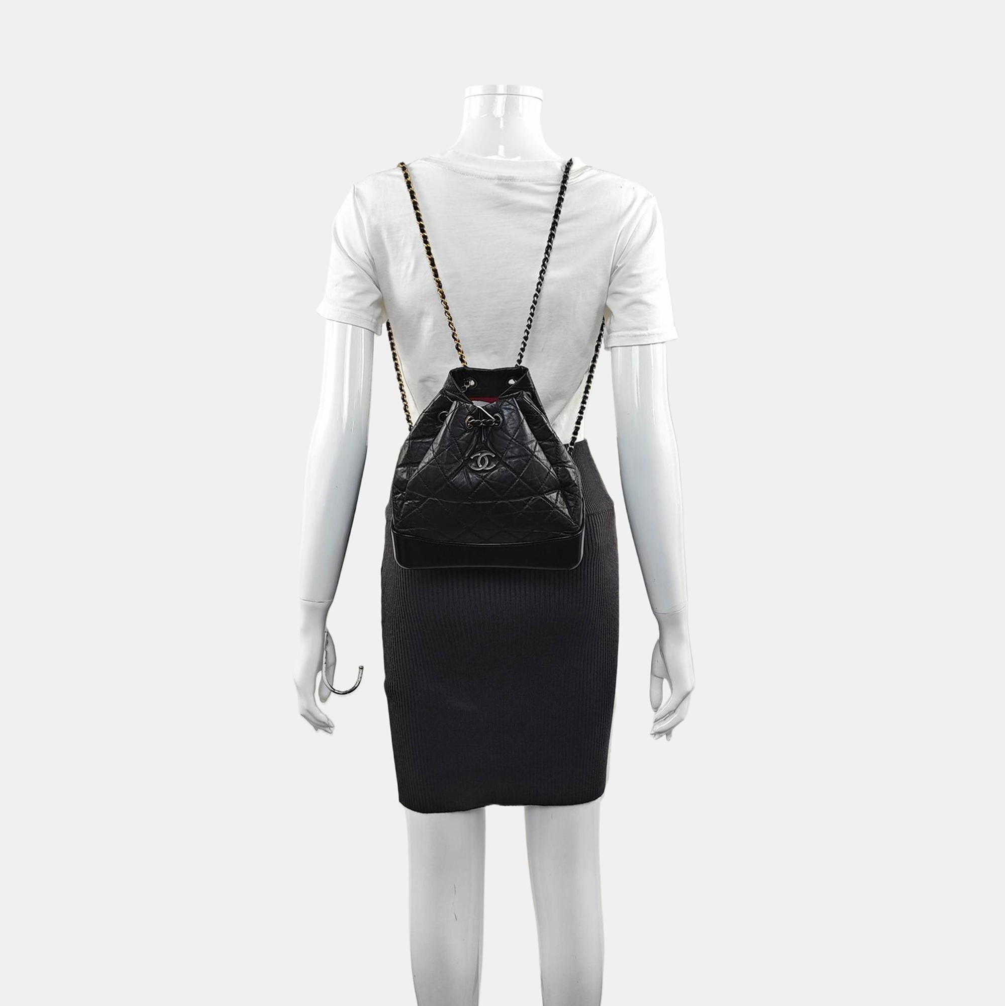 GABRIELLE Small Quilted Calfskin Black