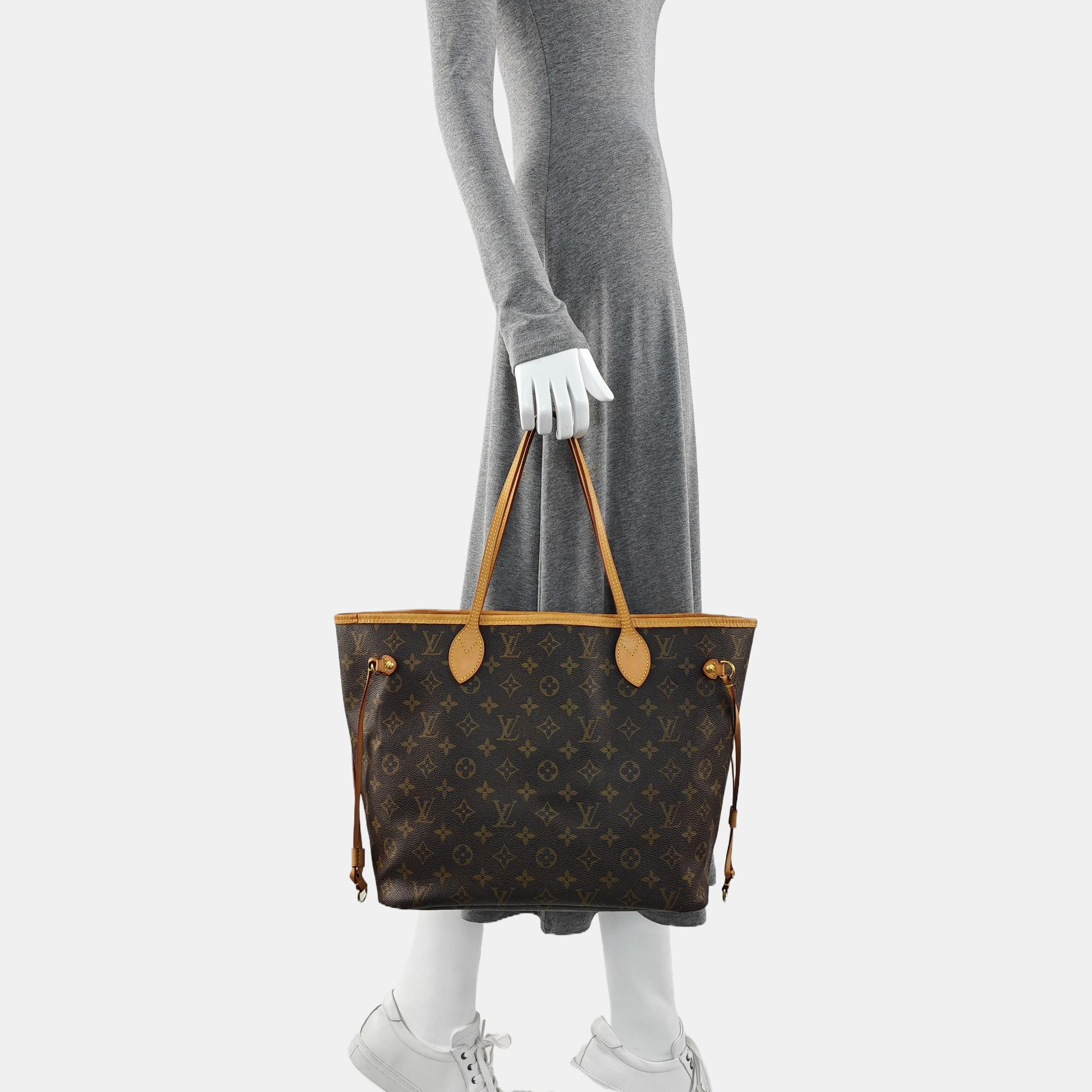 NEVERFULL MM Monogram Coated Canvas Brown