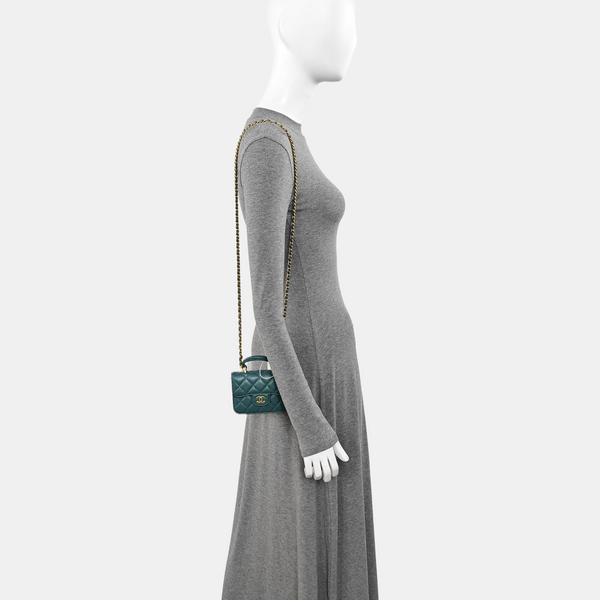 Quilted Lambskin Shoulder Bag Green