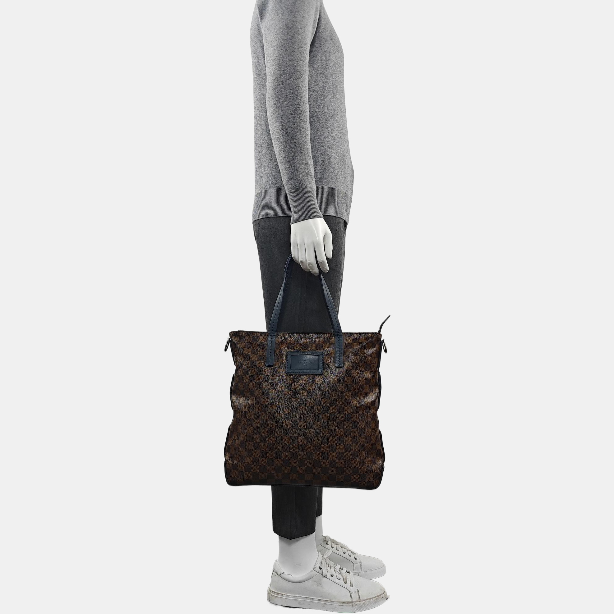 Damier Ebene Coated Canvas Tote Bag Brown