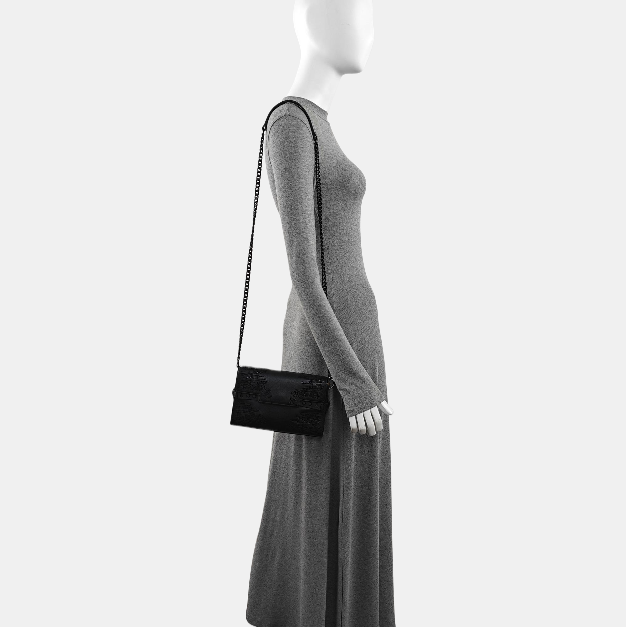 Calfskin Shoulder Bag Black