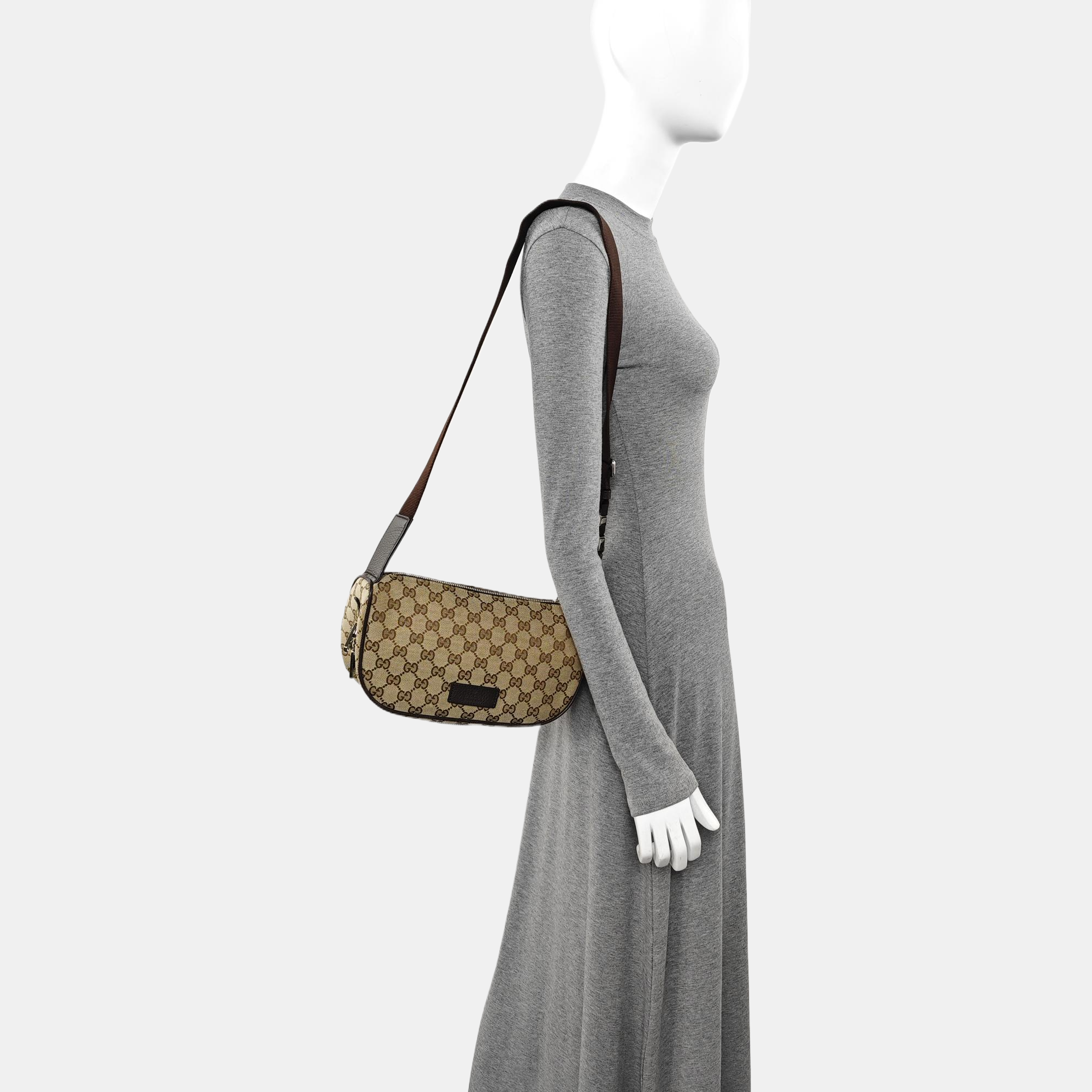 Monogram Canvas Shoulder Bag Beige