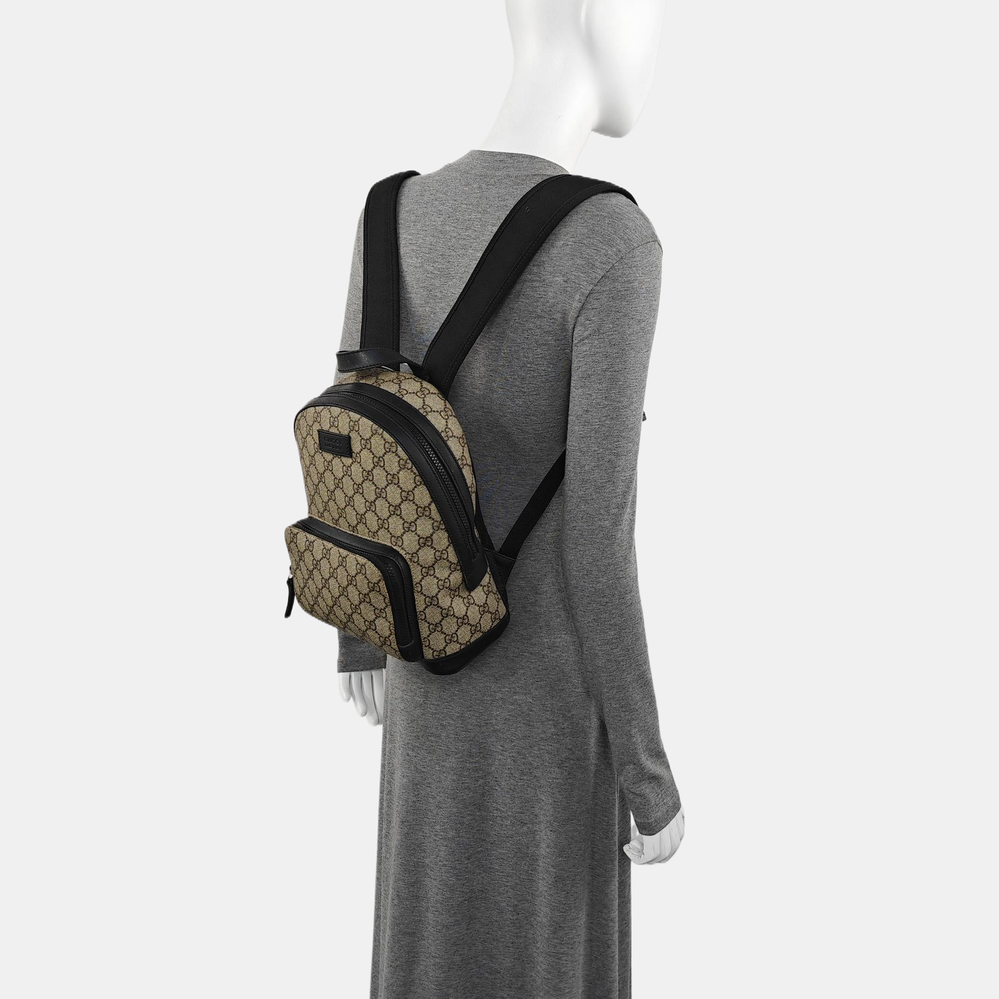 Monogram Coated Canvas Backpack Small Brown