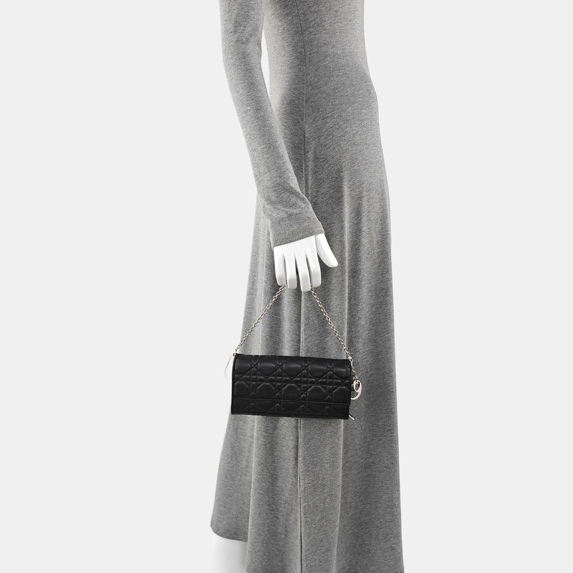 Lady Dior Small Cannage Lambskin Black
