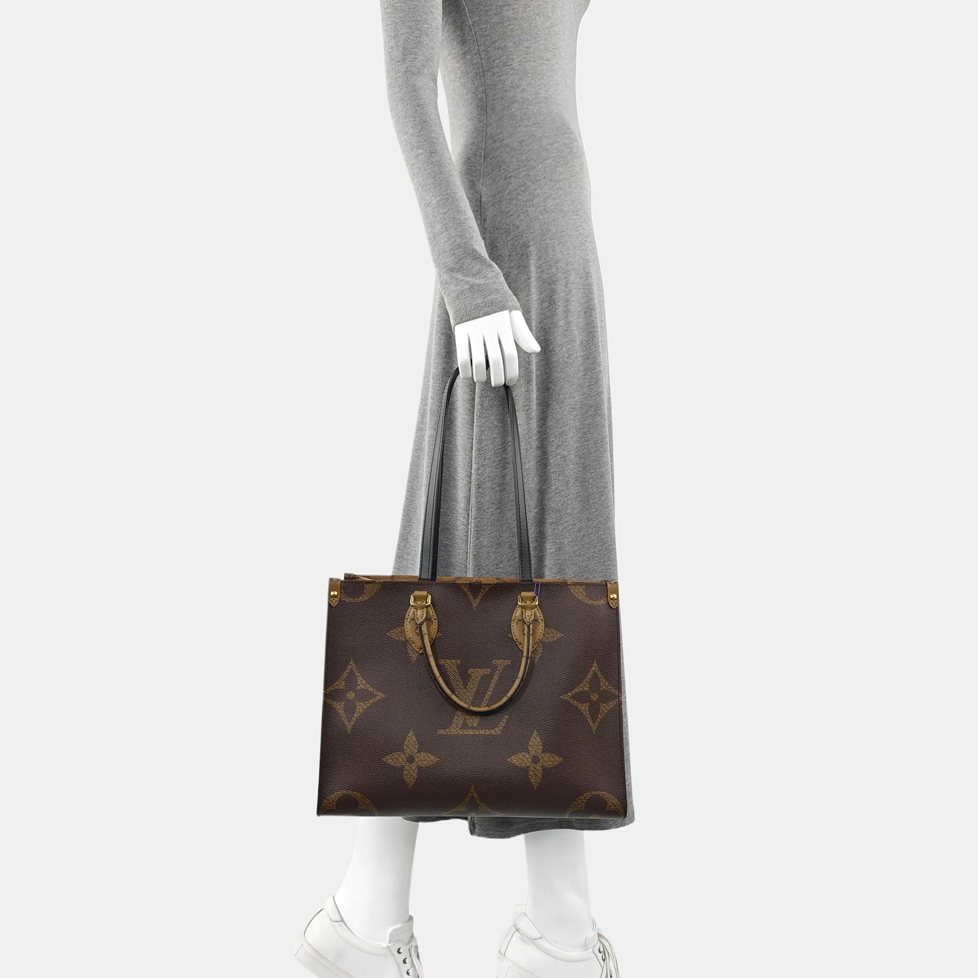 ONTHEGO MM Monogram Coated Canvas Brown