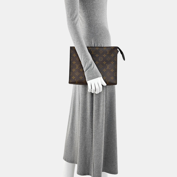 TOILET POCKET 26 Monogram Coated Canvas Brown