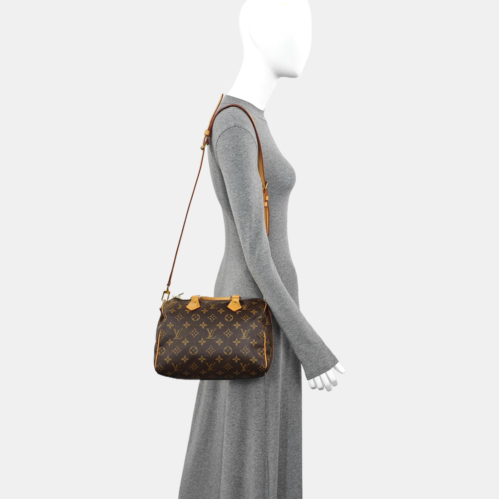 SPEEDY 25 Monogram Coated Canvas Brown