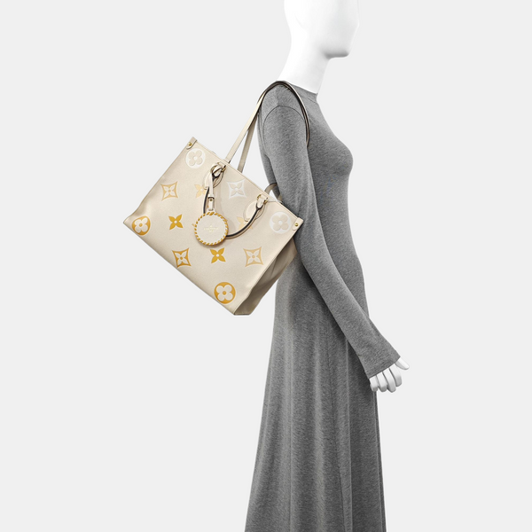 ONTHEGO MM Monogram Calfskin Beige
