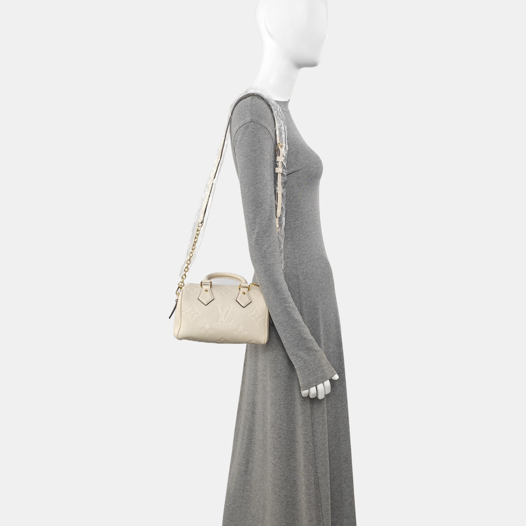 SPEEDY 20 Monogram Calfskin Beige